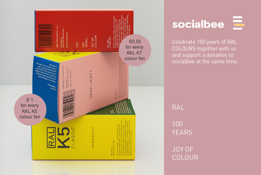 Donation campaign for socialbee as part of the 100th anniversary of RAL | RAL COLOURS